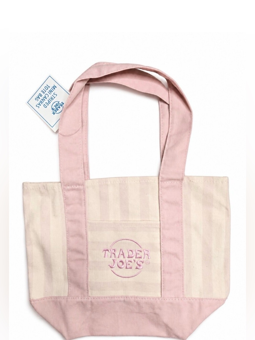 New Trader Joe's Pink Pastel Stripe Tote Bag Summer 2026